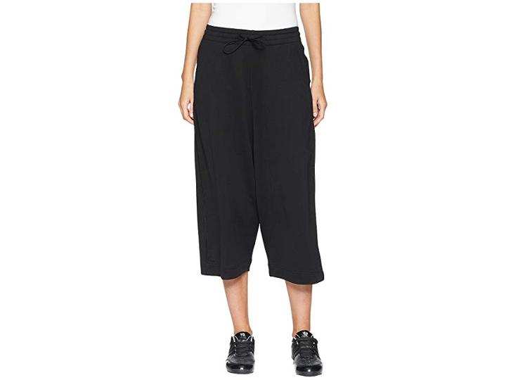 Adidas Y-3 By Yohji Yamamoto Cropped Wide Pants (black) Women's Casual Pants