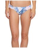 Tommy Bahama Paisley Leaves Side-shirred Hipster Bikini Bottom (white) Women's Swimwear