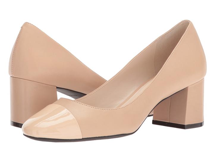 Cole Haan Dawna Grand Pump 55mm Ii (nude Leather/patent) Women's Shoes