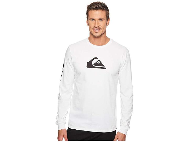 Quiksilver Mw Logo Long Sleeve Tee (white) Men's T Shirt