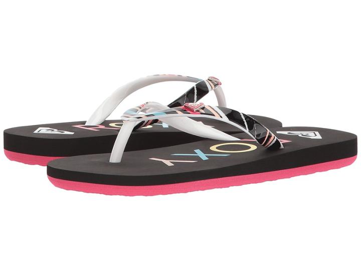 Roxy Kids Pebbles Vi (little Kid/big Kid) (black Multi) Girls Shoes
