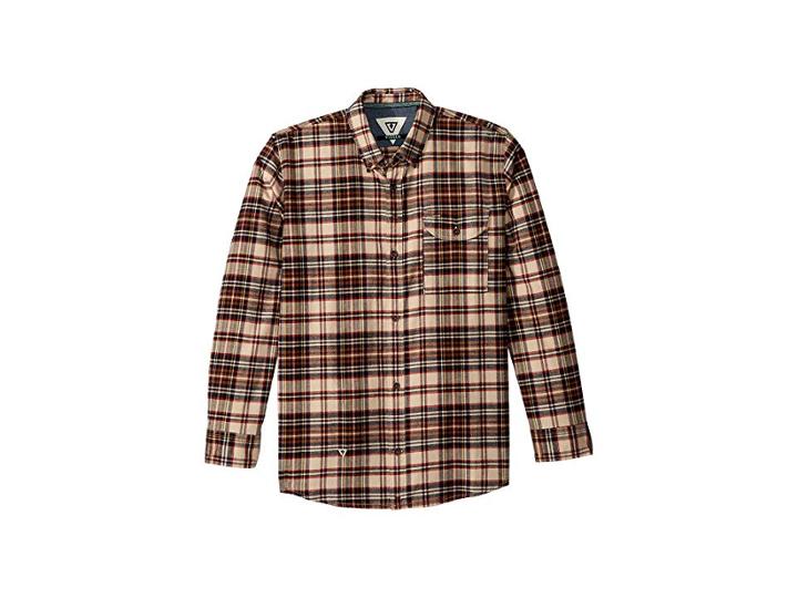 Vissla Kids Central Coast Long Sleeve Flannel (big Kids) (sand) Boy's Long Sleeve Button Up