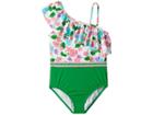 Janie And Jack Color Block Stripe One-piece Swimsuit (toddler/little Kids/big Kids) (floral Color Block) Girl's Swimsuits One Piece