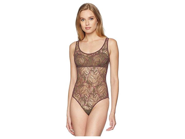 Else Bohemian Tank Bodysuit With Cross-back (khaki/magenta) Women's Jumpsuit & Rompers One Piece