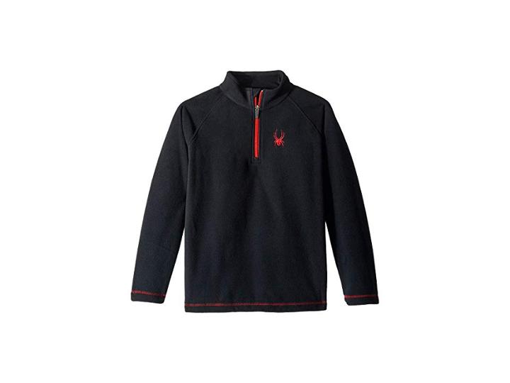 Spyder Kids Speed Fleece Top (big Kids) (black/red) Boy's Long Sleeve Pullover