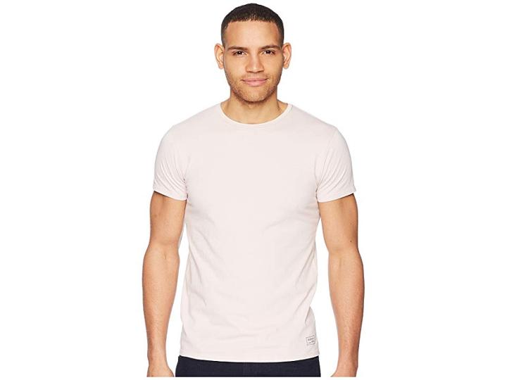 Scotch & Soda Classic Crew Neck Tee With Hem Artwork (pink Ash) Men's T Shirt