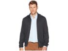 Perry Ellis Jersey Knit Zip Front Cardigan Sweater (charcoal Heather) Men's Sweater