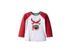 Mud Pie Reindeer Long Sleeve Raglan Christmas T-shirt (infant/toddler) (white) Boy's T Shirt