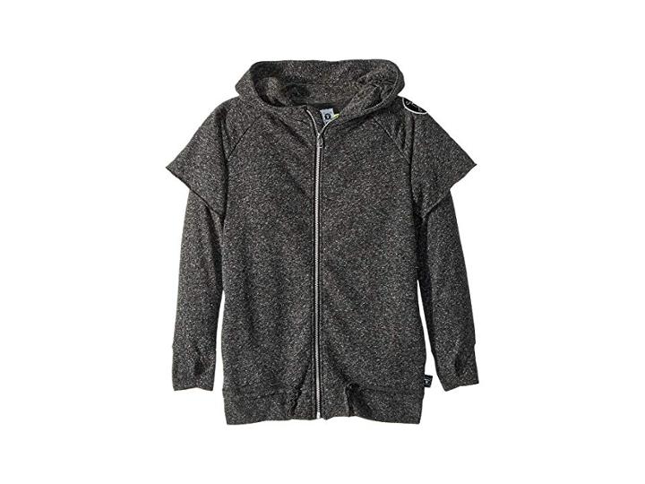 Nununu Twofer Zip Hoodie (little Kids/big Kids) (charcoal) Boy's Sweatshirt