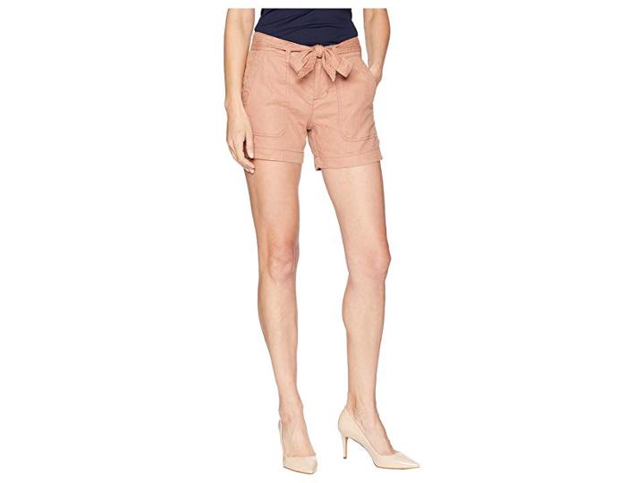 Liverpool Kinley Shorts With Tie Belt In Soft Stretch Linen In Tuscan Sunset (tuscan Sunset) Women's Shorts