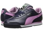 Puma Kids Roma Glitter Jr (big Kid) (peacoat/pastel Lavender) Girls Shoes