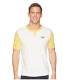 Brixton Stith Short Sleeve Henley (off-white/washed Yellow) Men's Short Sleeve Pullover