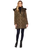 Kenneth Cole New York Diamond Quilted Matte Satin Down (clover) Women's Coat