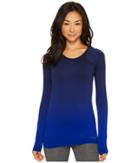 Brooks Streaker Long Sleeve Top (navy/cobalt) Women's Long Sleeve Pullover