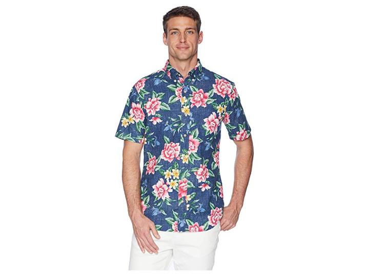 Reyn Spooner Hou Pua Nui Tailored Hawaiian Shirt (ink) Men's Clothing