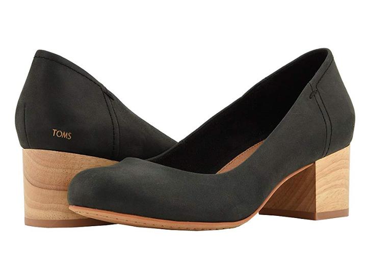 Toms Beverly (black Leather) Women's 1-2 Inch Heel Shoes