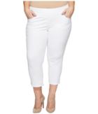 Jag Jeans Plus Size Plus Size Peri Straight Pull-on Twill Crop (white) Women's Jeans
