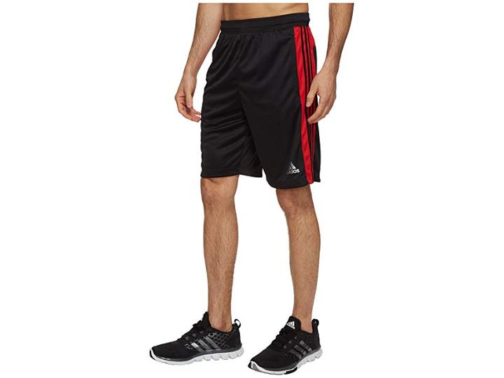 Adidas Designed-2-move 3-stripes Shorts (black/scarlet) Men's Shorts