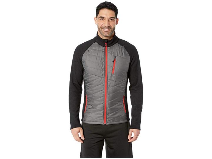 Spyder Ouzo Full Zip Stryke Jacket (polar/black/red) Men's Coat