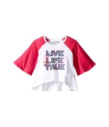 True Religion Kids Drape Baseball Tee (toddler/little Kids) (white) Girl's T Shirt