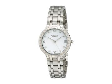 Citizen Watches Em0120-58a Eco-drive Bella Diamond Accented Watch (silver Tone Stainless Steel) Watches