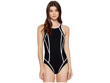 Miraclesuit Msp Swim Line Up One-piece (black/white) Women's Swimsuits One Piece