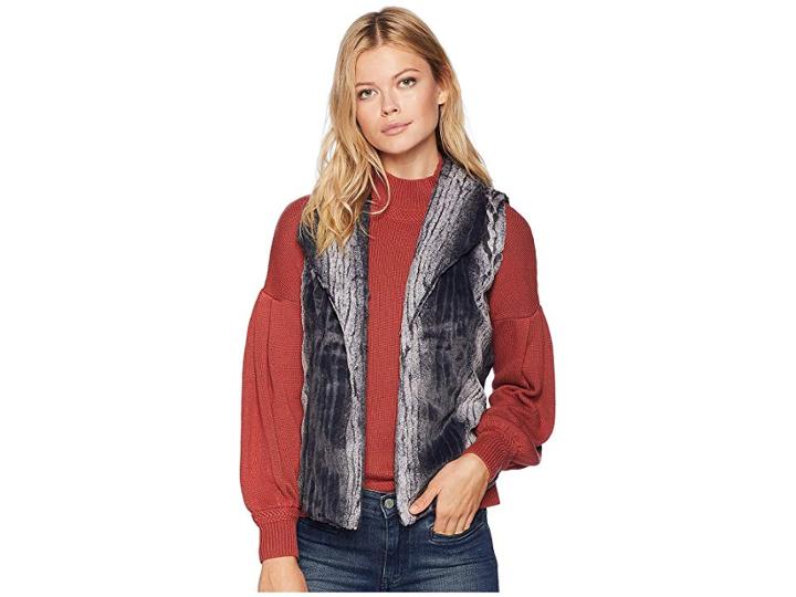 Tribal Fur Vest (ink) Women's Vest