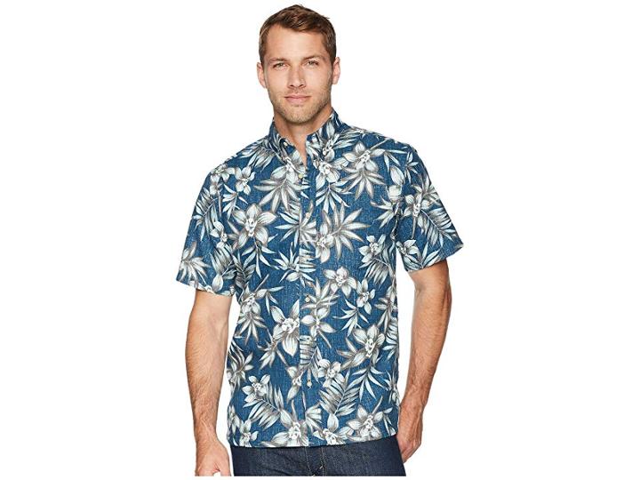 Reyn Spooner Onishi Garden Classic Fit Aloha Shirt (lake) Men's Short Sleeve Button Up