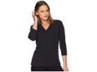 Royal Robbins Kickback Split Henley (jet Black Heather) Women's Long Sleeve Pullover