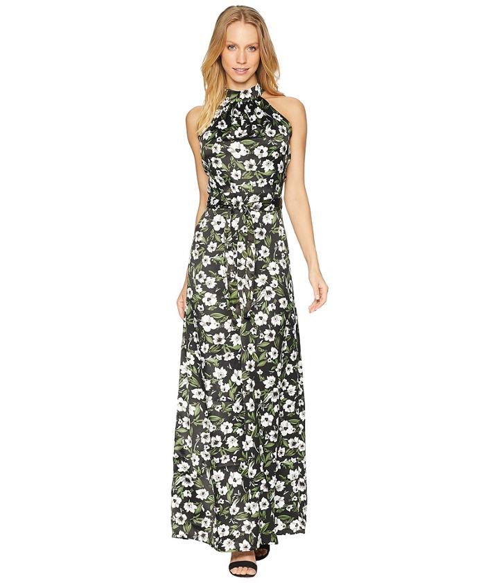 Bebe Halter Maxi Dress (mystique Print) Women's Dress