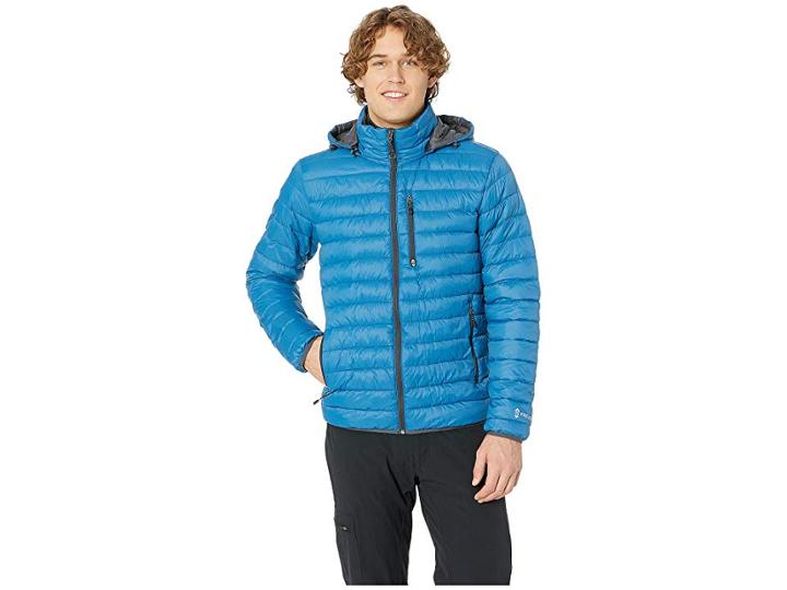 Free Country Puffer Jacket With Detachable Hood (cerulean Blue) Men's Coat