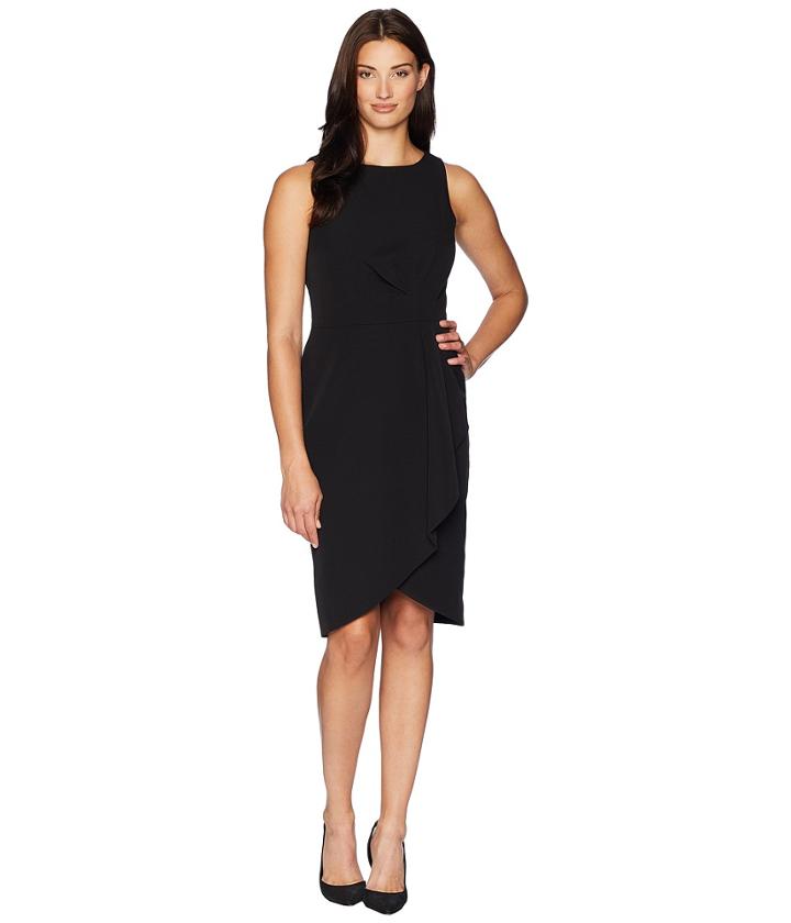 Tahari By Asl Side Draped Sleeveless Crepe Dress (cardinal Red) Women's Dress