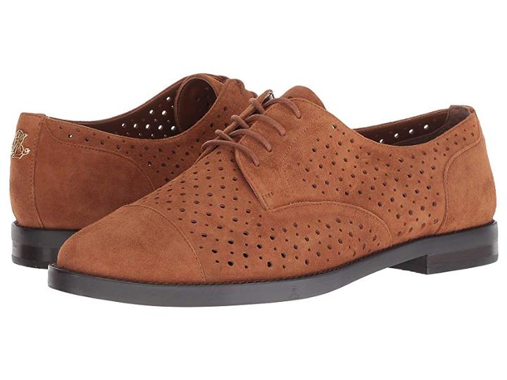 Lauren Ralph Lauren Marian (deep Saddle Tan/deep Saddle Tan Perforated Kid Suede/kid Suede) Women's Shoes