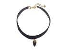 Vanessa Mooney The Black Onyx Stone Choker Necklace (gold) Necklace