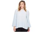 Vince Camuto Specialty Size Plus Size Bell Sleeve Blouse (light Cameo Blue) Women's Blouse