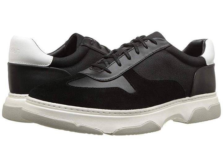 Calvin Klein Pauly (black Smooth Calf Leather/nylon/suede) Men's Shoes