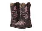 Roper Kids Caroline (toddler) (brown Leather Vamp/embroidered Shaft) Cowboy Boots