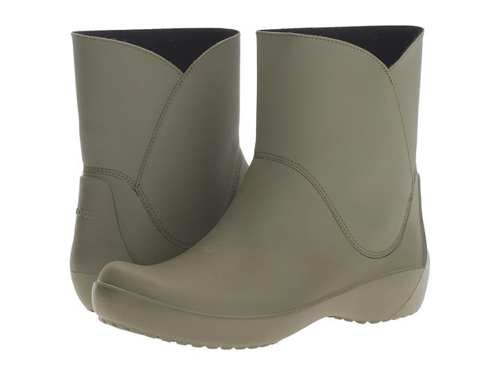 Crocs Rainfloe Bootie (army Green) Women's Boots