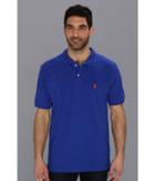 U.s. Polo Assn. Solid Cotton Pique Polo With Small Pony (cobalt Blue) Men's Short Sleeve Knit