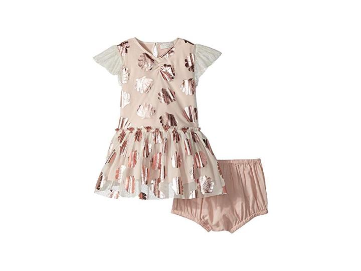 Stella Mccartney Kids Bellie Seashell Print Tulle Dress (infant) (pink) Girl's Dress