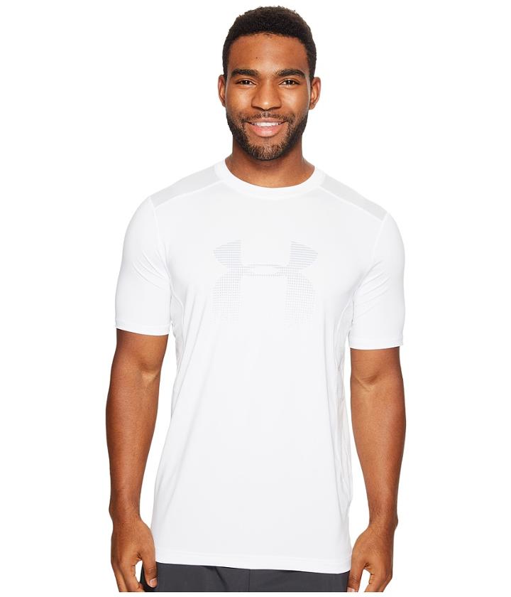 Under Armour Ua Raid Graphic Short Sleeve (white/overcast Gray) Men's Clothing