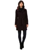 Marc New York By Andrew Marc Tristina 35 Brushed Twill Trench Coat (chianti/black) Women's Coat