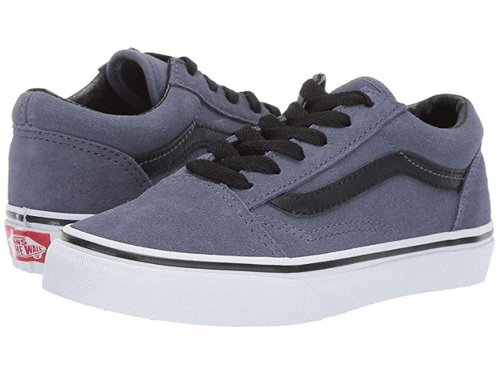 Vans Kids Old Skool (little Kid/big Kid) ((suede) Grisaille/black) Boys Shoes