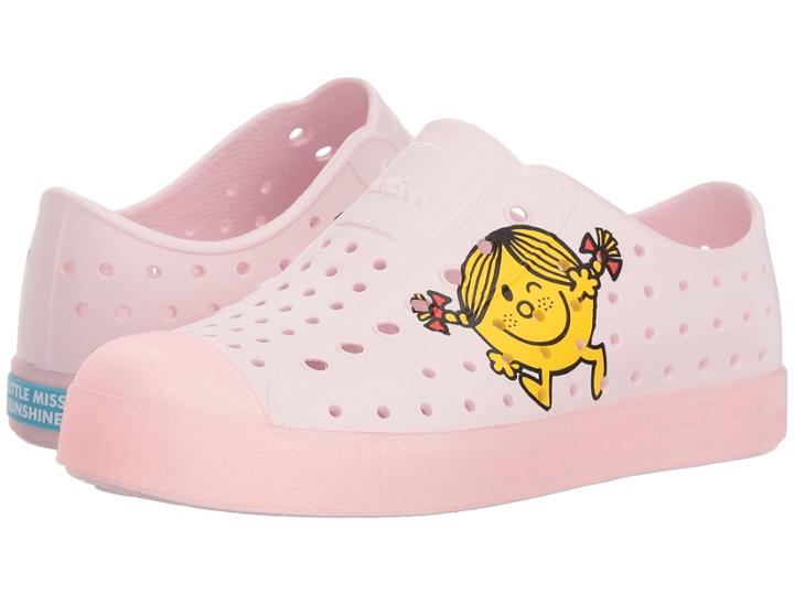 Native Kids Shoes Jefferson Print (little Kid) (milk Pink/princess Pink Glitter) Girls Shoes