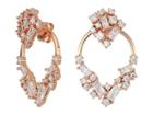 Betsey Johnson Blue By Betsey Johnson Rose Gold Crystal Stone Cluster Front Back Earrings (crystal) Earring