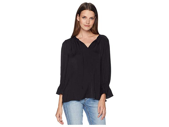Lucky Brand Parachute Peasant Top (lucky Black) Women's Blouse