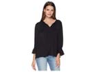 Lucky Brand Parachute Peasant Top (lucky Black) Women's Blouse