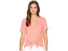Lilla P Tie Front Tee (peach Sand) Women's Clothing