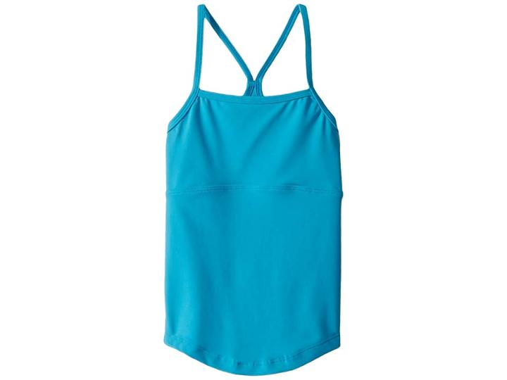 Bloch Kids Keyhole Back Mesh Top (little Kids/big Kids) (turquoise) Girl's Clothing