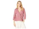 Bcbgeneration Surplice Long Sleeve Woven Top (pink) Women's Clothing